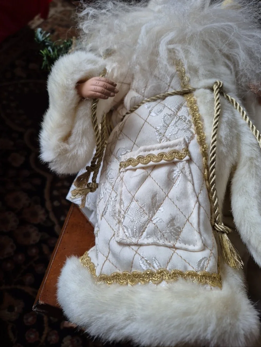 White and Gold Standing Santa Claus Christmas